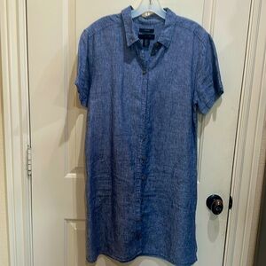 Cute Tahiti shirt dress. 100% linen.
